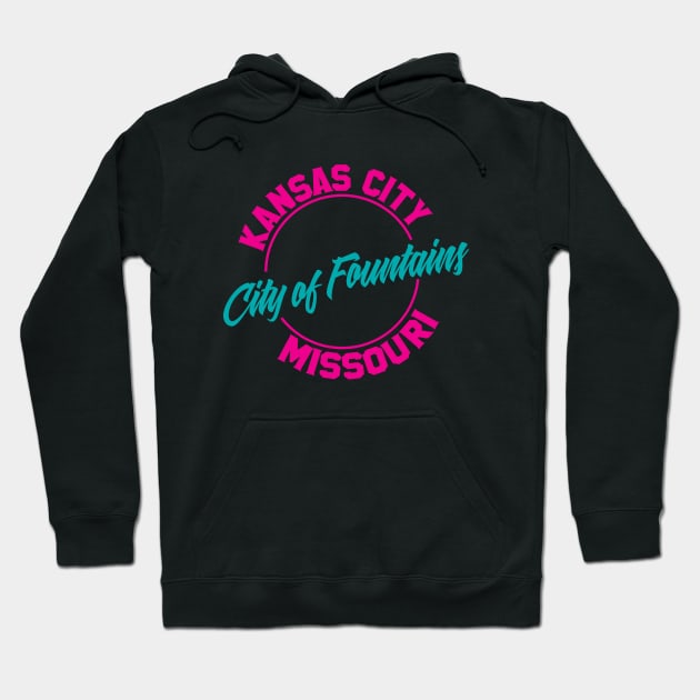 Kansas City - Pink City Of Fountains Hoodie by eighttwentythreetees